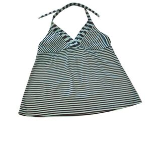 Mosdimo Supply  Co Striped Halter Top Size XL  Green & Black